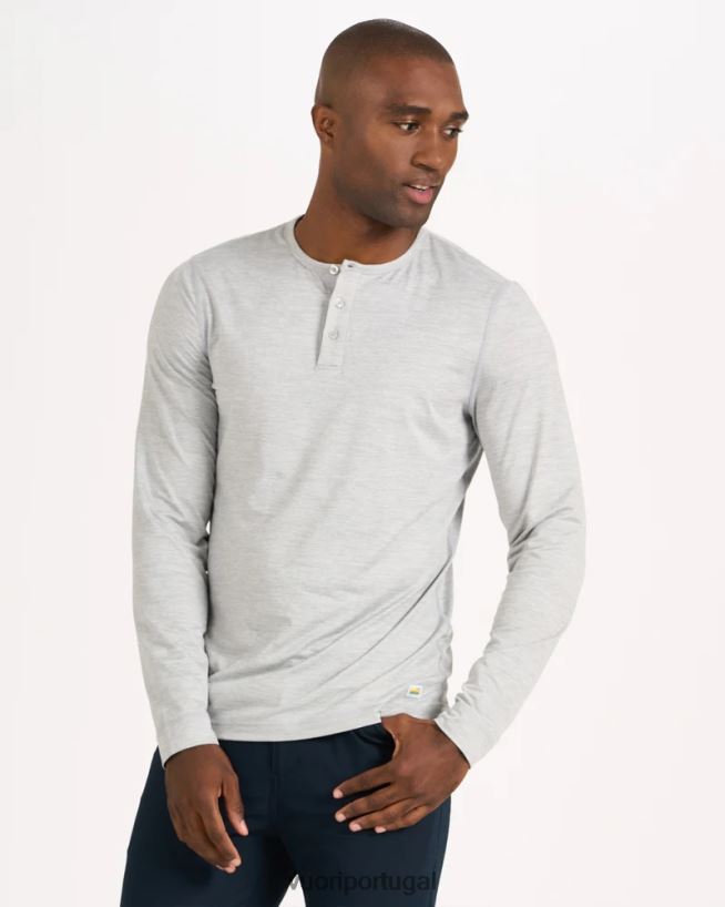 cinza claro claro manga longa facilidade performance henley homens Vuori 68NJ8J544 roupas - Image 2