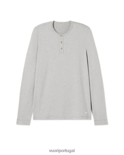 cinza claro claro manga longa facilidade performance henley homens Vuori 68NJ8J544 roupas