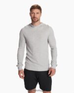 cinza claro claro moletom com capuz waffle homens Vuori 68NJ8J630 roupas - Image 2