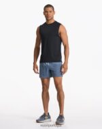 faixa azul claro core curto 5" homens Vuori 68NJ8J671 roupas - Image 6