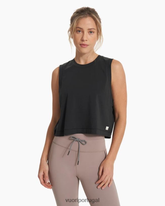 lavado de preto tanque de colheita de penas mulheres Vuori 68NJ8J32 roupas - Image 1
