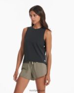 lavado de preto tanque de penas mulheres Vuori 68NJ8J58 roupas - Image 2