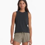 lavado de preto tanque de penas mulheres Vuori 68NJ8J58 roupas