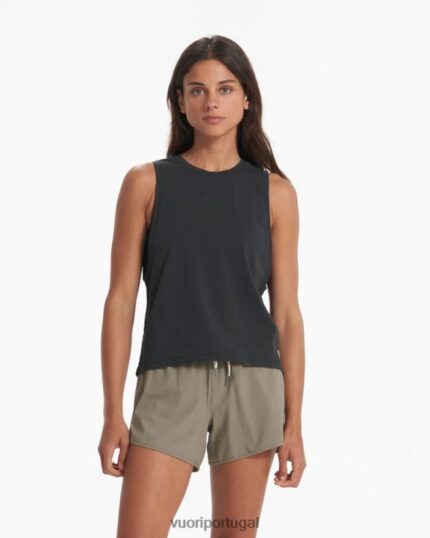 lavado de preto tanque de penas mulheres Vuori 68NJ8J58 roupas