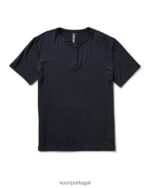 preto henley linear homens Vuori 68NJ8J529 roupas