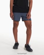 textura de linho azul bancos curtos 5" homens Vuori 68NJ8J674 roupas - Image 2