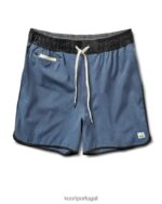 textura de linho azul bancos curtos 5" homens Vuori 68NJ8J674 roupas