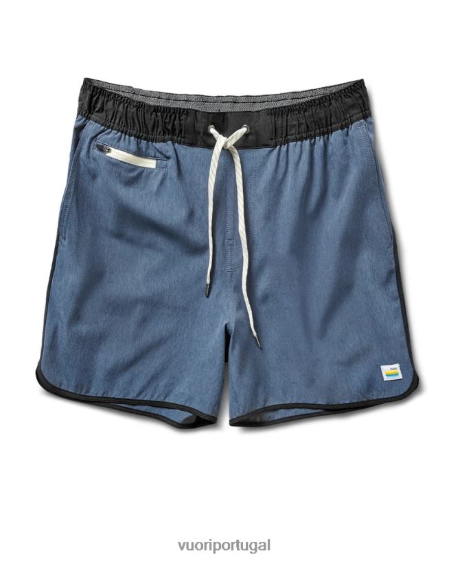 textura de linho azul bancos curtos 5" homens Vuori 68NJ8J674 roupas - Image 1