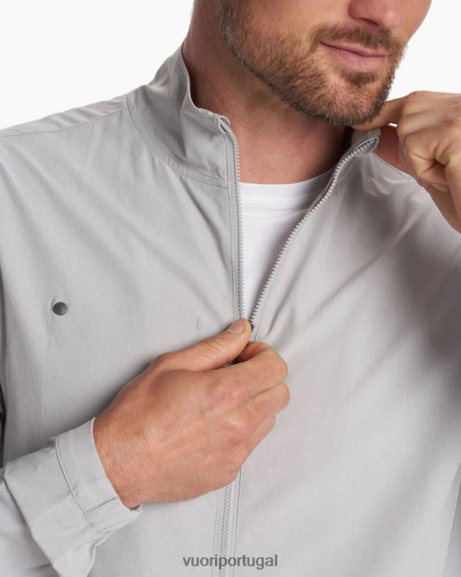 textura de linho platinado jaqueta de corrida de risco homens Vuori 68NJ8J596 roupas - Image 3