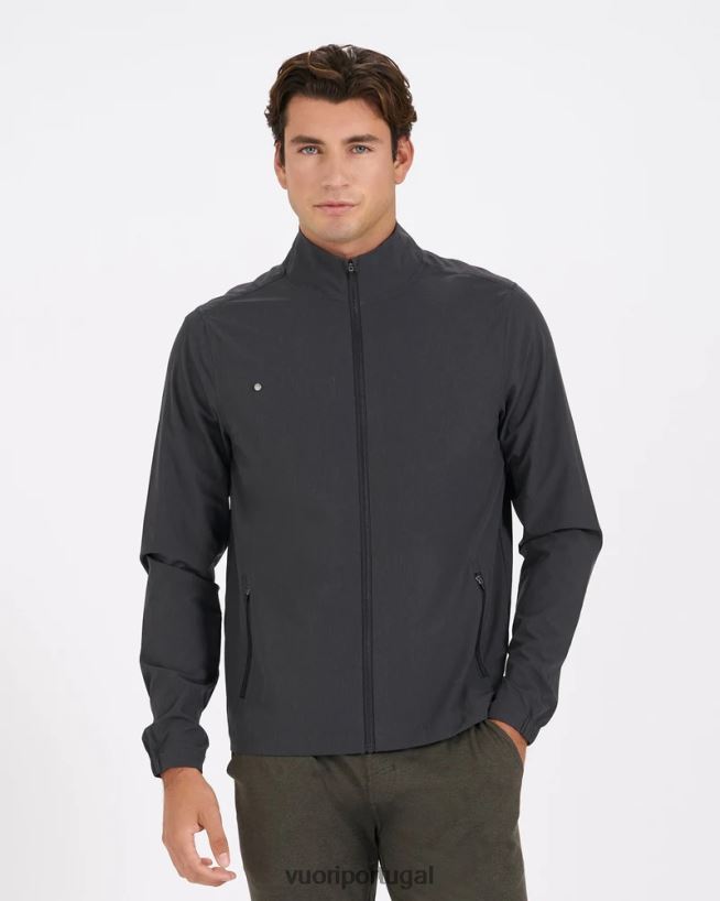 textura de linho preto jaqueta de corrida de risco homens Vuori 68NJ8J614 roupas - Image 2