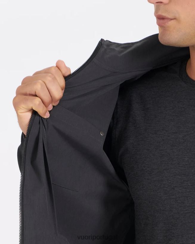 textura de linho preto jaqueta de corrida de risco homens Vuori 68NJ8J614 roupas - Image 3