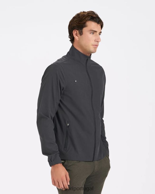 textura de linho preto jaqueta de corrida de risco homens Vuori 68NJ8J614 roupas - Image 4
