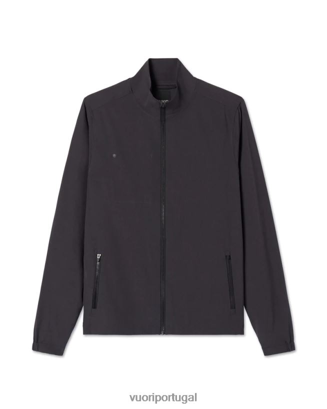 textura de linho preto jaqueta de corrida de risco homens Vuori 68NJ8J614 roupas - Image 1