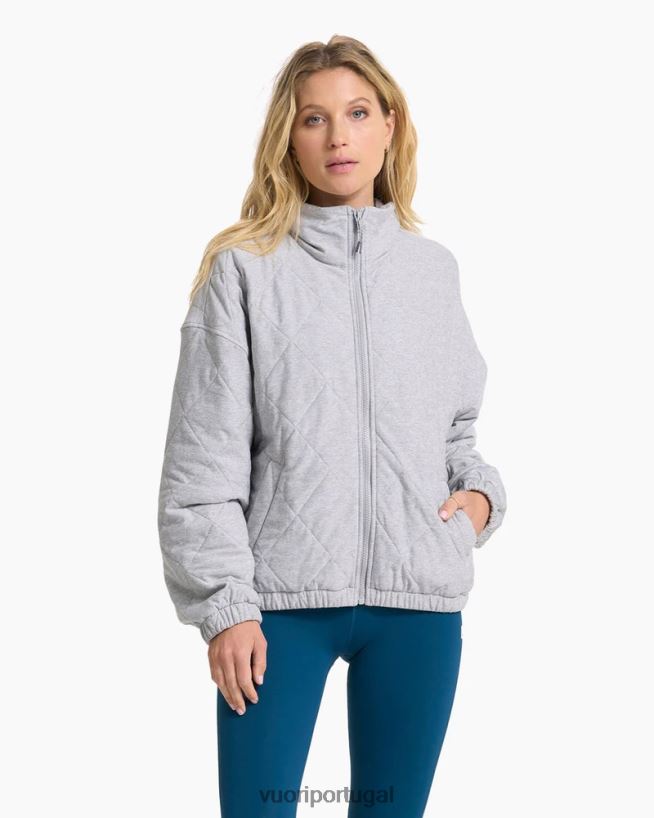 urze cinza claro jaqueta com isolamento halo mulheres Vuori 68NJ8J151 roupas - Image 1