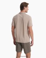urze de camelo polo em sarja tricotada homens Vuori 68NJ8J500 roupas - Image 3