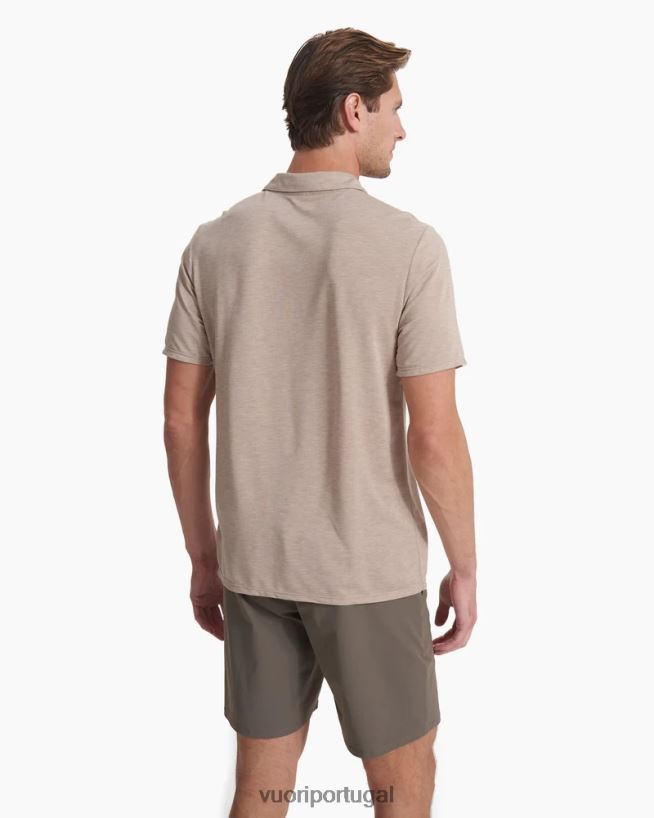 urze de camelo polo em sarja tricotada homens Vuori 68NJ8J500 roupas - Image 3