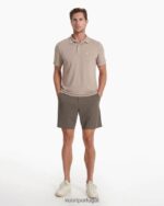 urze de camelo polo em sarja tricotada homens Vuori 68NJ8J500 roupas - Image 4