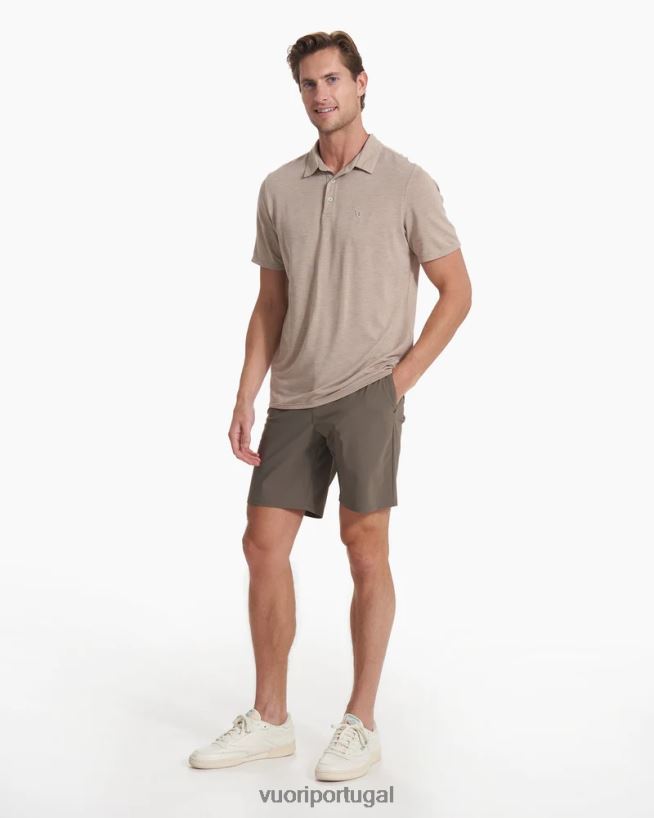 urze de camelo polo em sarja tricotada homens Vuori 68NJ8J500 roupas - Image 5