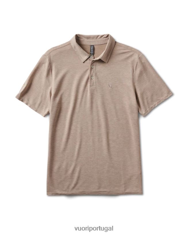 urze de camelo polo em sarja tricotada homens Vuori 68NJ8J500 roupas - Image 1