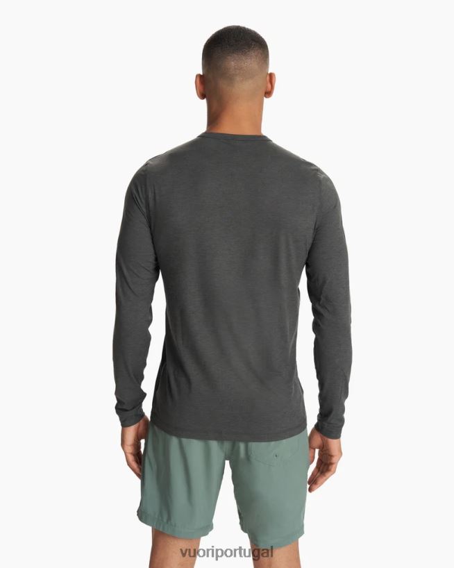 urze de carvão manga longa facilidade performance henley homens Vuori 68NJ8J543 roupas - Image 4