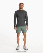 urze de carvão manga longa facilidade performance henley homens Vuori 68NJ8J543 roupas - Image 5