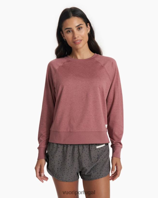 urze marsala tripulação halo de manga longa mulheres Vuori 68NJ8J113 roupas - Image 1