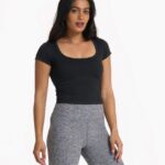 urze preta corte halo de manga curta mulheres Vuori 68NJ8J82 roupas